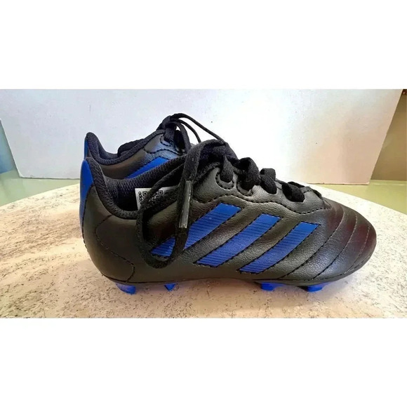 Adidas Unisex Kids Black Blue Goletto VIII Firm Ground Soccer Cleats Shoe Sz 11 - Picture 6 of 10